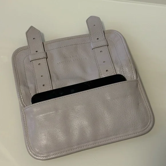 Gray Lilac Leather Women's Clutch - Picture 12 of 17